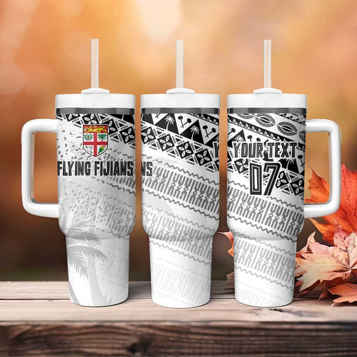 Fiji Rugby Custom Kaiviti Masi Tumbler With Handle Black - Aussie Hoodie