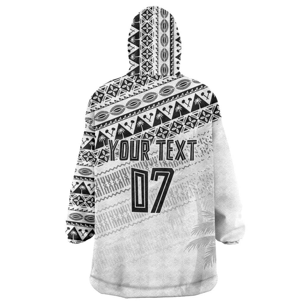 Fiji Rugby Custom Kaiviti Masi Wearable Blanket Hoodie Black - Aussie Hoodie