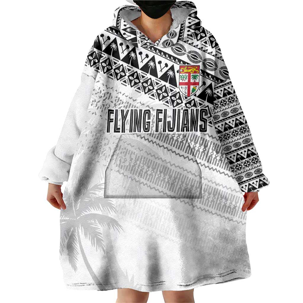 Fiji Rugby Custom Kaiviti Masi Wearable Blanket Hoodie Black - Aussie Hoodie