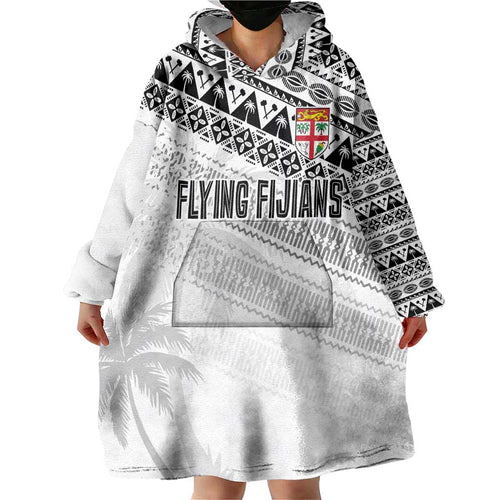 Fiji Rugby Custom Kaiviti Masi Wearable Blanket Hoodie Black - Aussie Hoodie