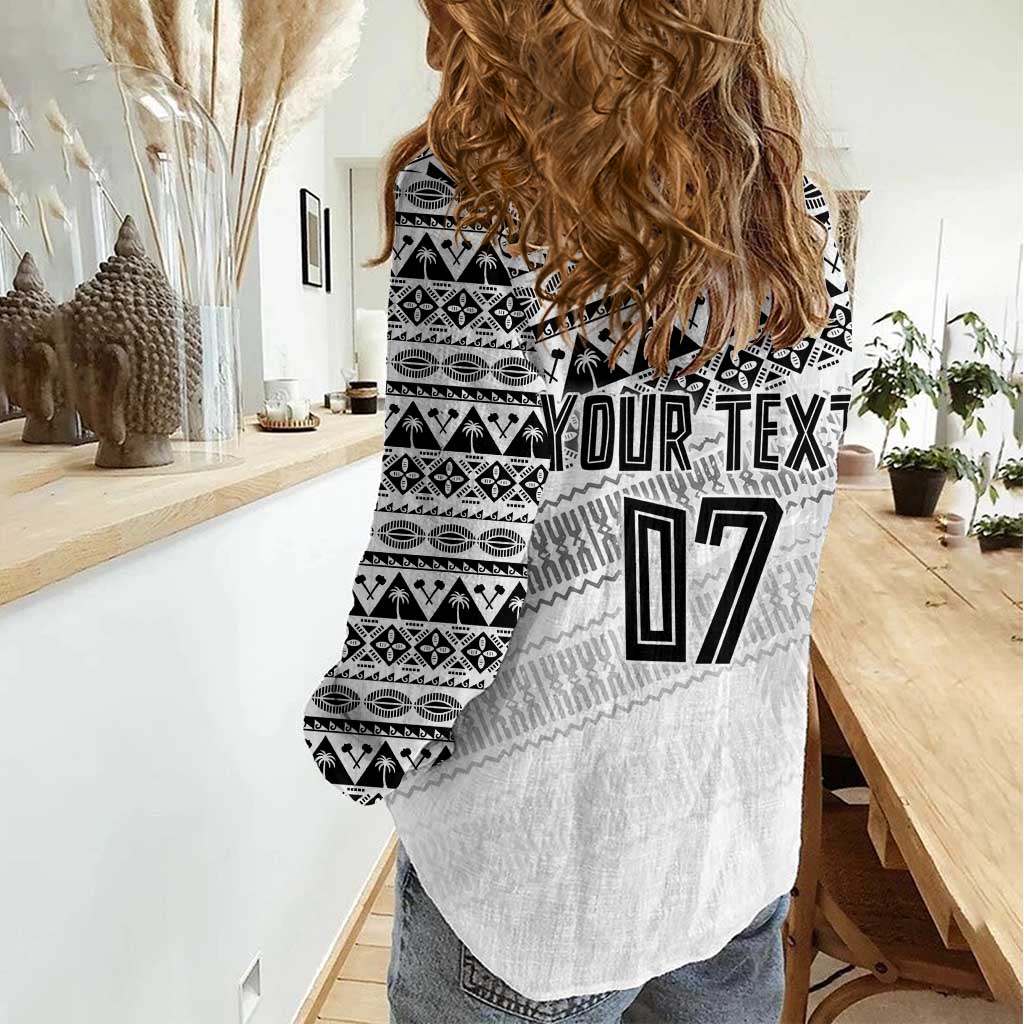 Fiji Rugby Custom Kaiviti Masi Women Casual Shirt Black - Aussie Hoodie