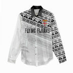 Fiji Rugby Custom Kaiviti Masi Women Casual Shirt Black - Aussie Hoodie