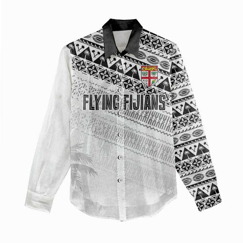 Fiji Rugby Custom Kaiviti Masi Women Casual Shirt Black - Aussie Hoodie
