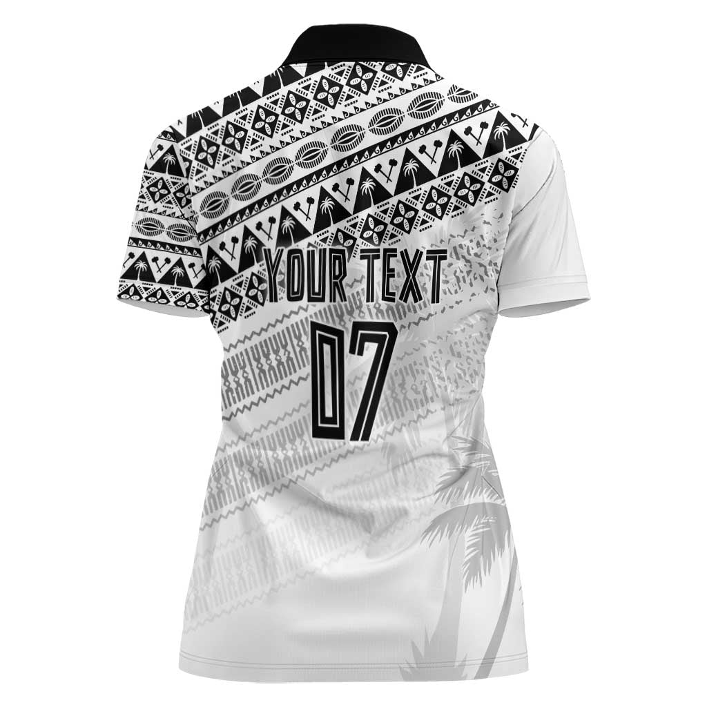 Fiji Rugby Custom Kaiviti Masi Women Polo Shirt Black - Aussie Hoodie