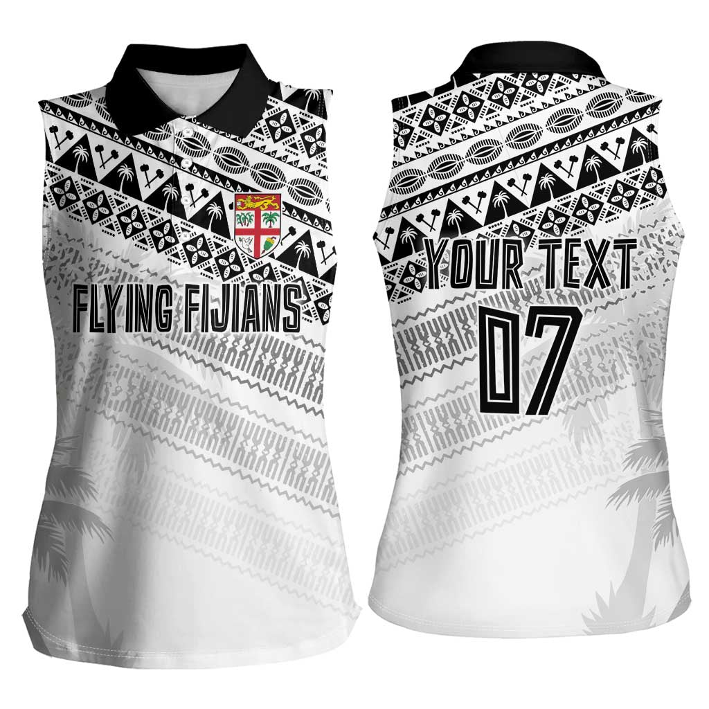 Fiji Rugby Custom Kaiviti Masi Women Sleeveless Polo Shirt Black - Aussie Hoodie