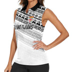 Fiji Rugby Custom Kaiviti Masi Women Sleeveless Polo Shirt Black - Aussie Hoodie