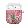Breast Cancer Pink Cockatoo AirPods Case Indigenous Australia Watercolor Glaze - Aussie Hoodie