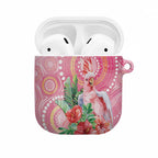 Breast Cancer Pink Cockatoo AirPods Case Indigenous Australia Watercolor Glaze - Aussie Hoodie
