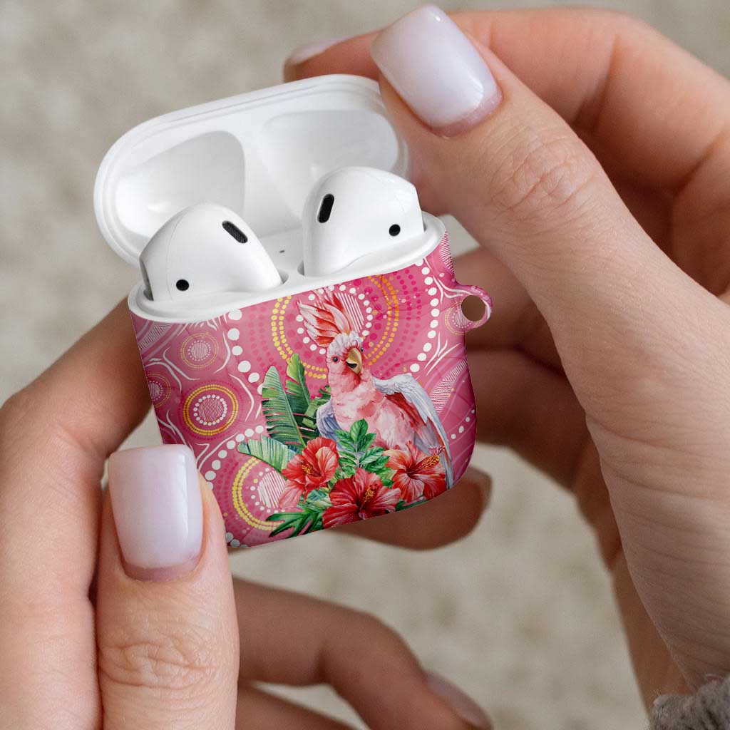 Breast Cancer Pink Cockatoo AirPods Case Indigenous Australia Watercolor Glaze - Aussie Hoodie