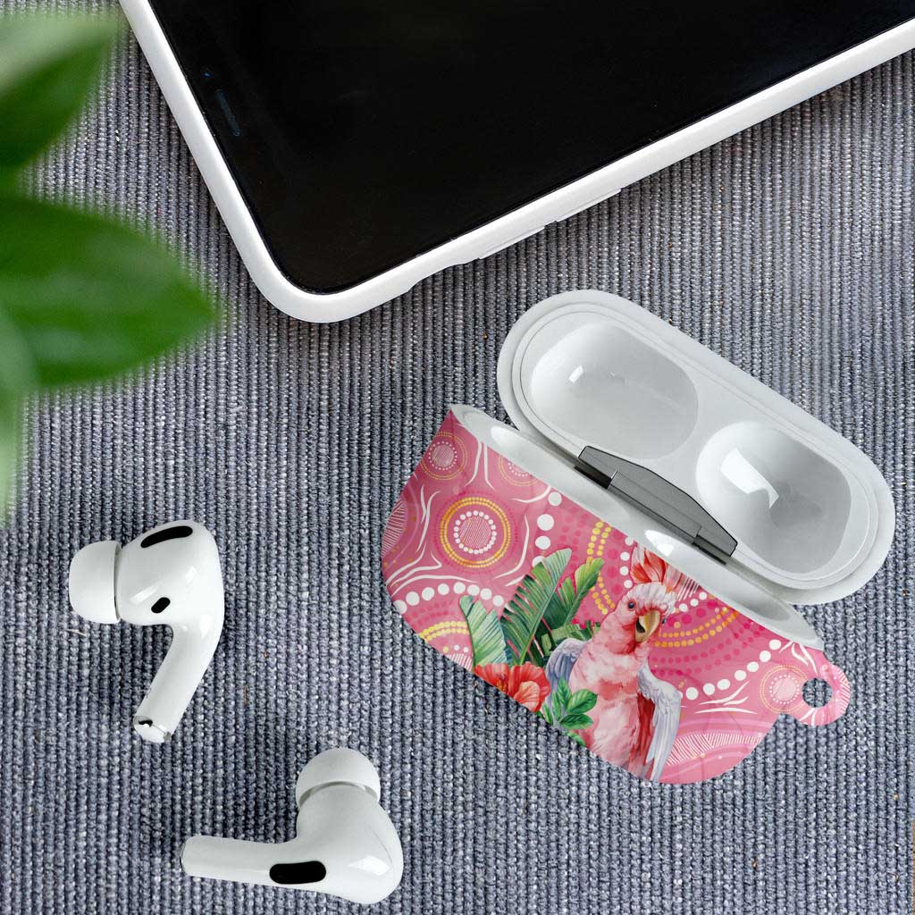 Breast Cancer Pink Cockatoo AirPods Case Indigenous Australia Watercolor Glaze - Aussie Hoodie