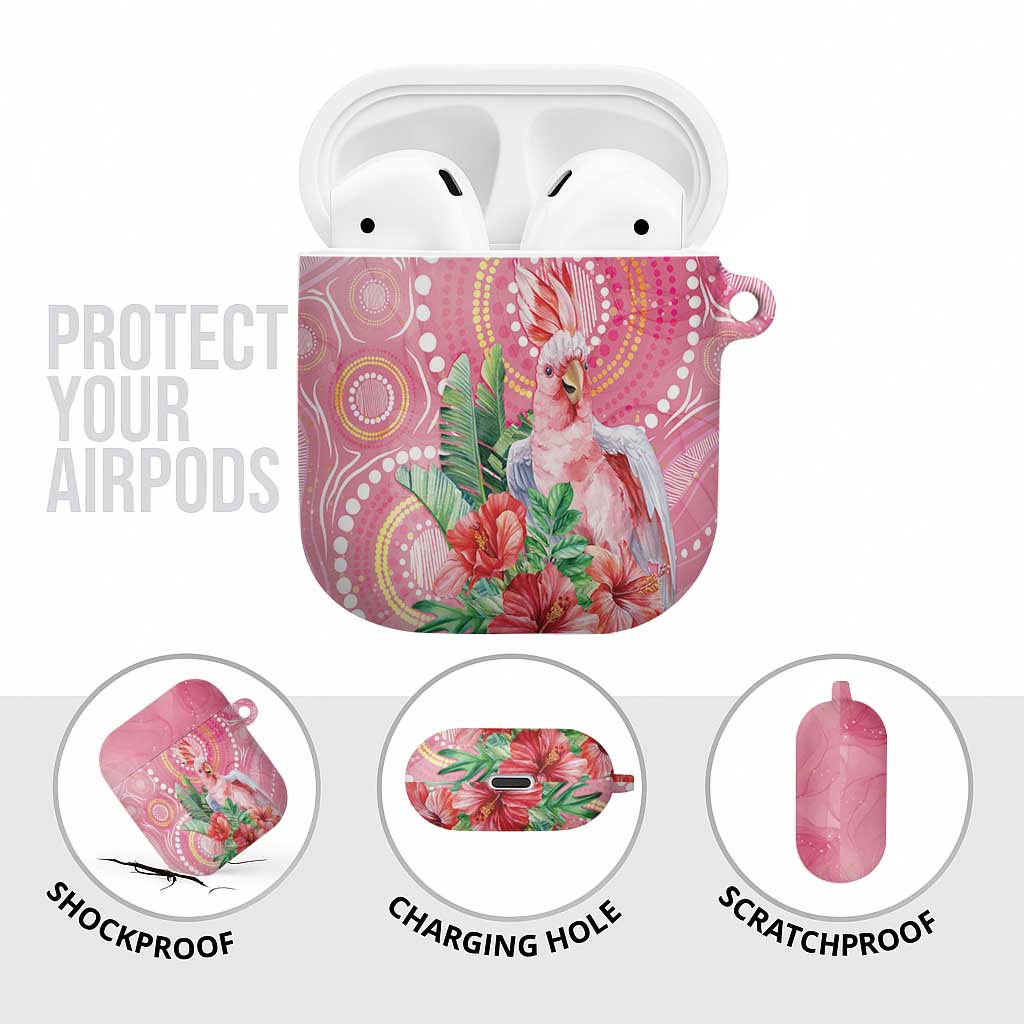 Breast Cancer Pink Cockatoo AirPods Case Indigenous Australia Watercolor Glaze - Aussie Hoodie