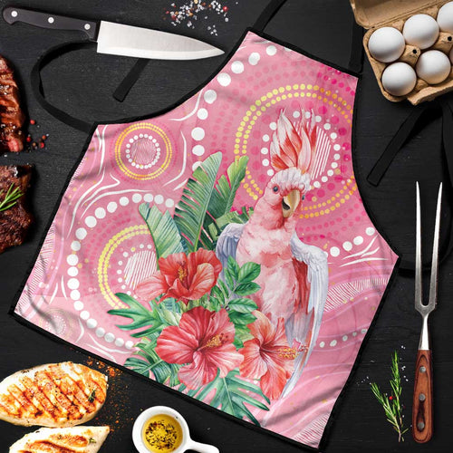 Breast Cancer Pink Cockatoo Apron Indigenous Australia Watercolor Glaze - Aussie Hoodie