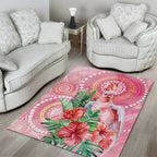 Breast Cancer Pink Cockatoo Area Rug Indigenous Australia Watercolor Glaze - Aussie Hoodie
