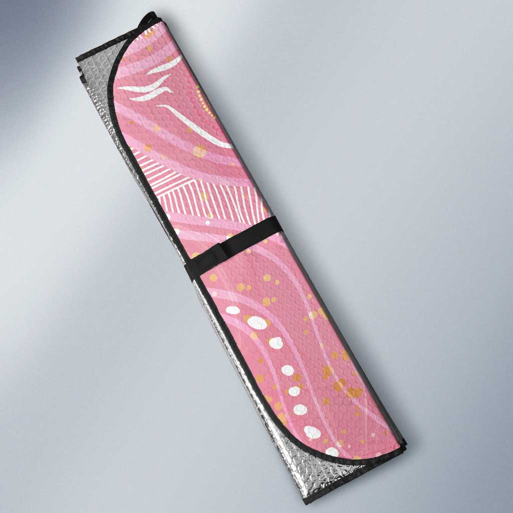 Breast Cancer Pink Cockatoo Auto Sun Shade Indigenous Australia Watercolor Glaze - Aussie Hoodie