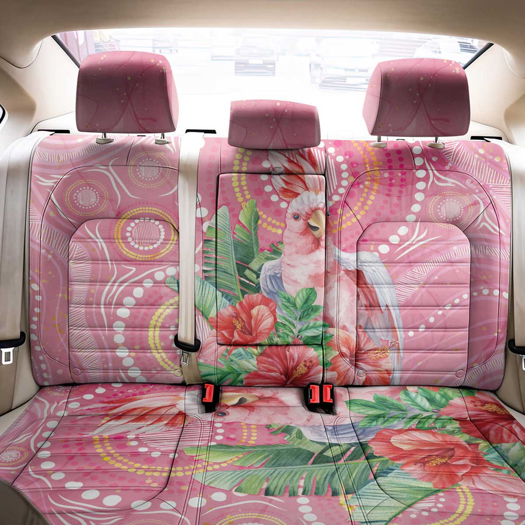 Breast Cancer Pink Cockatoo Back Car Seat Cover Indigenous Australia Watercolor Glaze - Aussie Hoodie