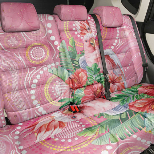 Breast Cancer Pink Cockatoo Back Car Seat Cover Indigenous Australia Watercolor Glaze - Aussie Hoodie