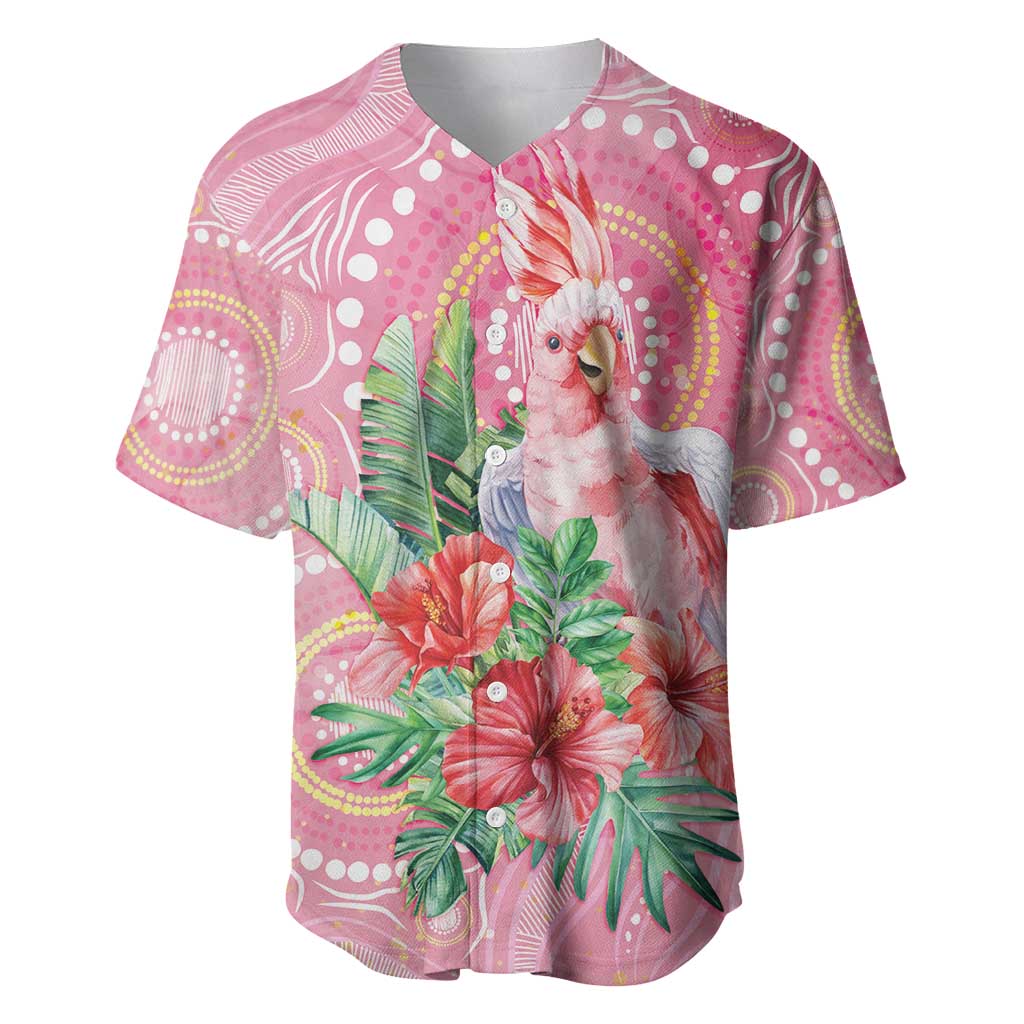 Breast Cancer Pink Cockatoo Baseball Jersey Indigenous Australia Watercolor Glaze - Aussie Hoodie