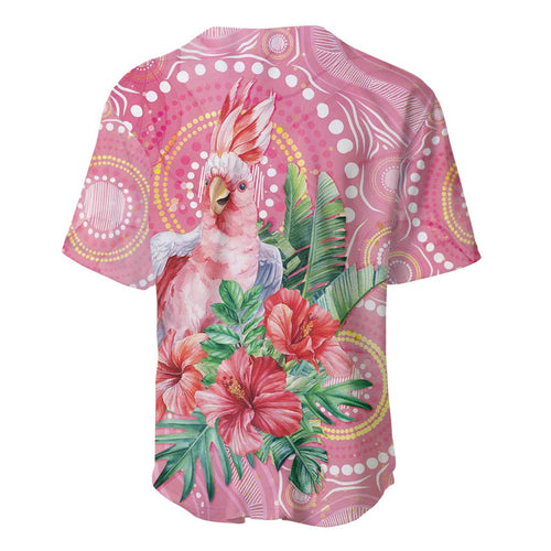 Breast Cancer Pink Cockatoo Baseball Jersey Indigenous Australia Watercolor Glaze - Aussie Hoodie