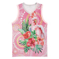 Breast Cancer Pink Cockatoo Basketball Jersey Indigenous Australia Watercolor Glaze - Aussie Hoodie