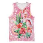 Breast Cancer Pink Cockatoo Basketball Jersey Indigenous Australia Watercolor Glaze - Aussie Hoodie