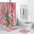 Breast Cancer Pink Cockatoo Bathroom Set Indigenous Australia Watercolor Glaze - Aussie Hoodie