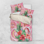 Breast Cancer Pink Cockatoo Bedding Set Indigenous Australia Watercolor Glaze - Aussie Hoodie