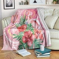 Breast Cancer Pink Cockatoo Blanket Indigenous Australia Watercolor Glaze - Aussie Hoodie