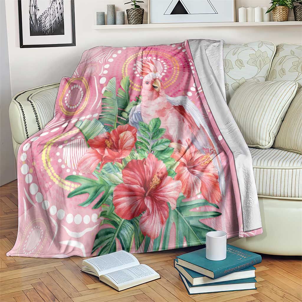 Breast Cancer Pink Cockatoo Blanket Indigenous Australia Watercolor Glaze - Aussie Hoodie