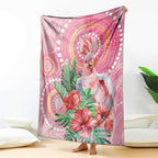 Breast Cancer Pink Cockatoo Blanket Indigenous Australia Watercolor Glaze - Aussie Hoodie