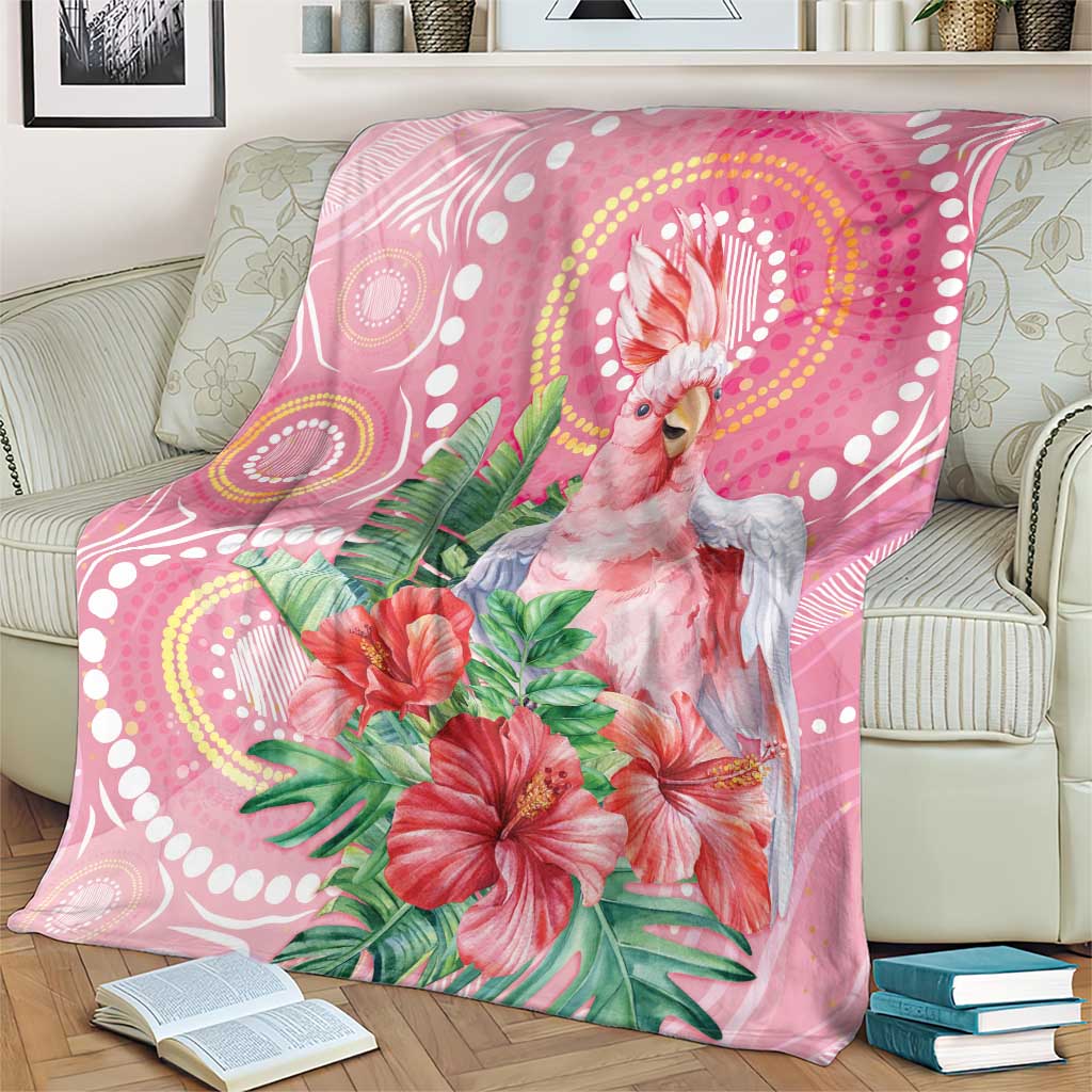 Breast Cancer Pink Cockatoo Blanket Indigenous Australia Watercolor Glaze - Aussie Hoodie