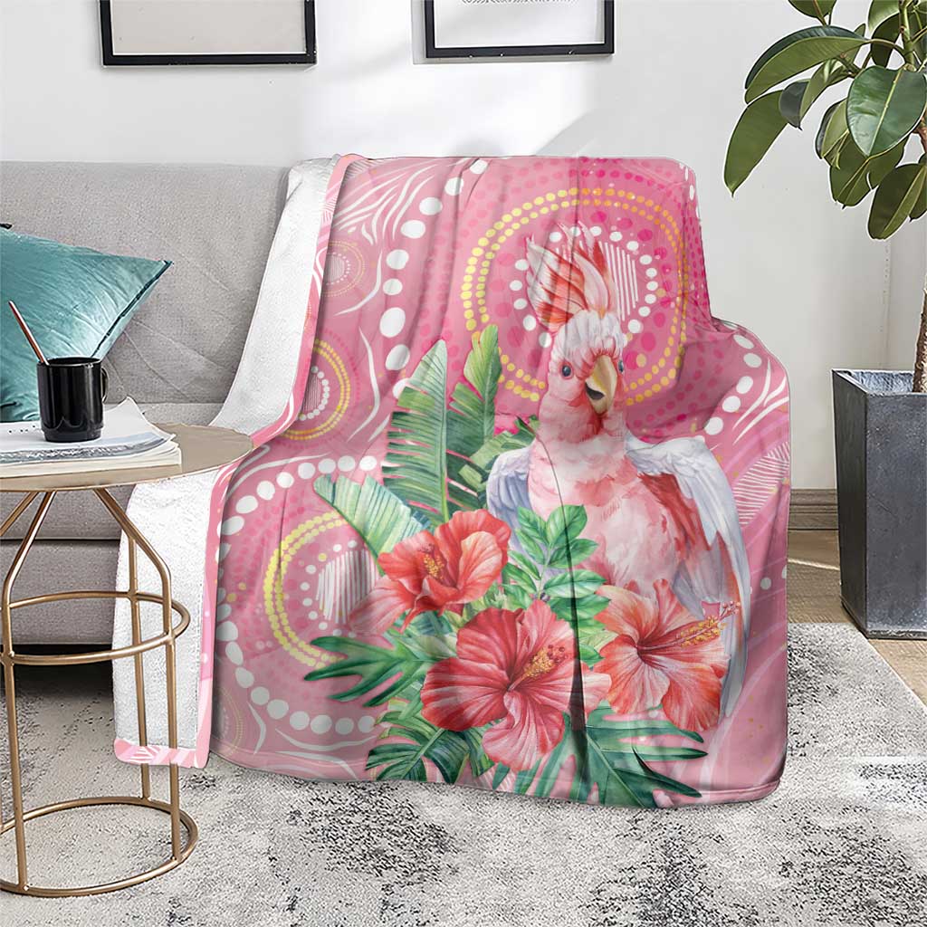 Breast Cancer Pink Cockatoo Blanket Indigenous Australia Watercolor Glaze - Aussie Hoodie