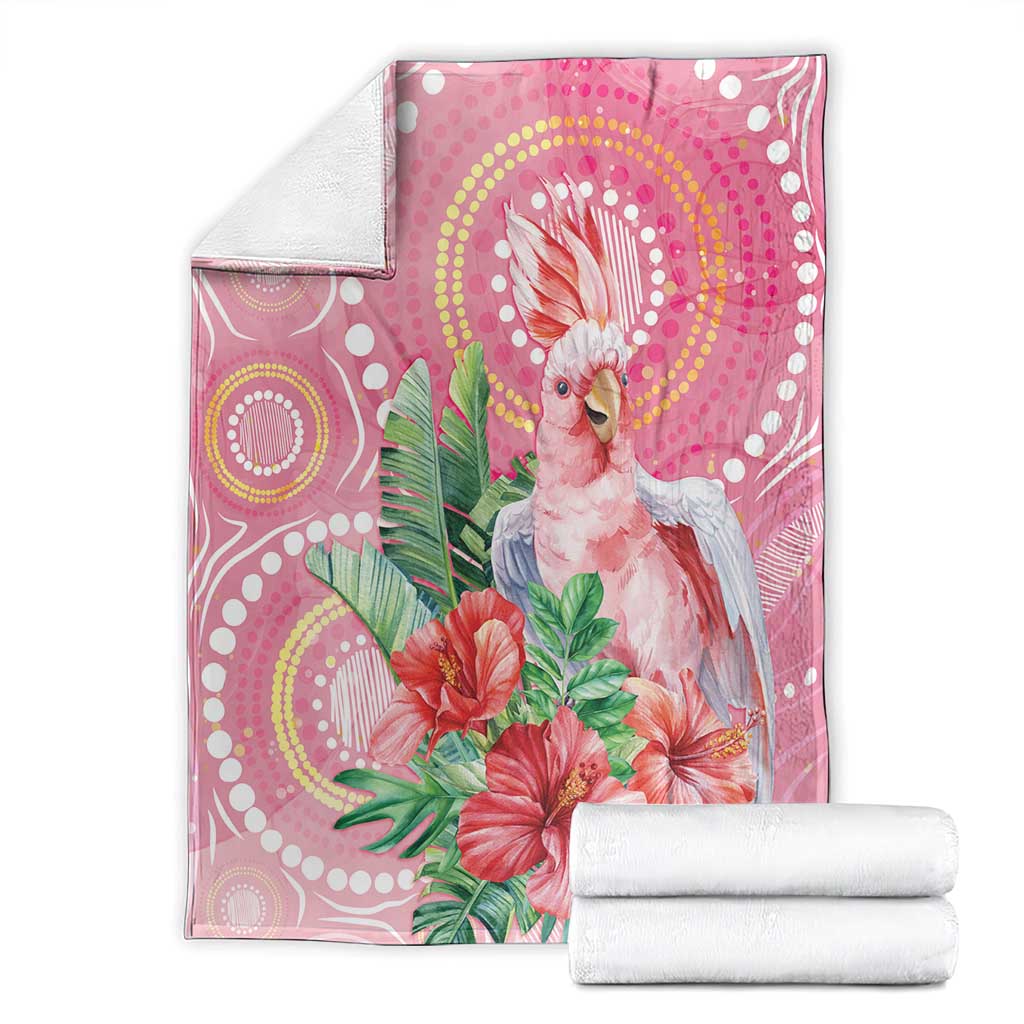 Breast Cancer Pink Cockatoo Blanket Indigenous Australia Watercolor Glaze - Aussie Hoodie