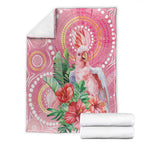 Breast Cancer Pink Cockatoo Blanket Indigenous Australia Watercolor Glaze - Aussie Hoodie