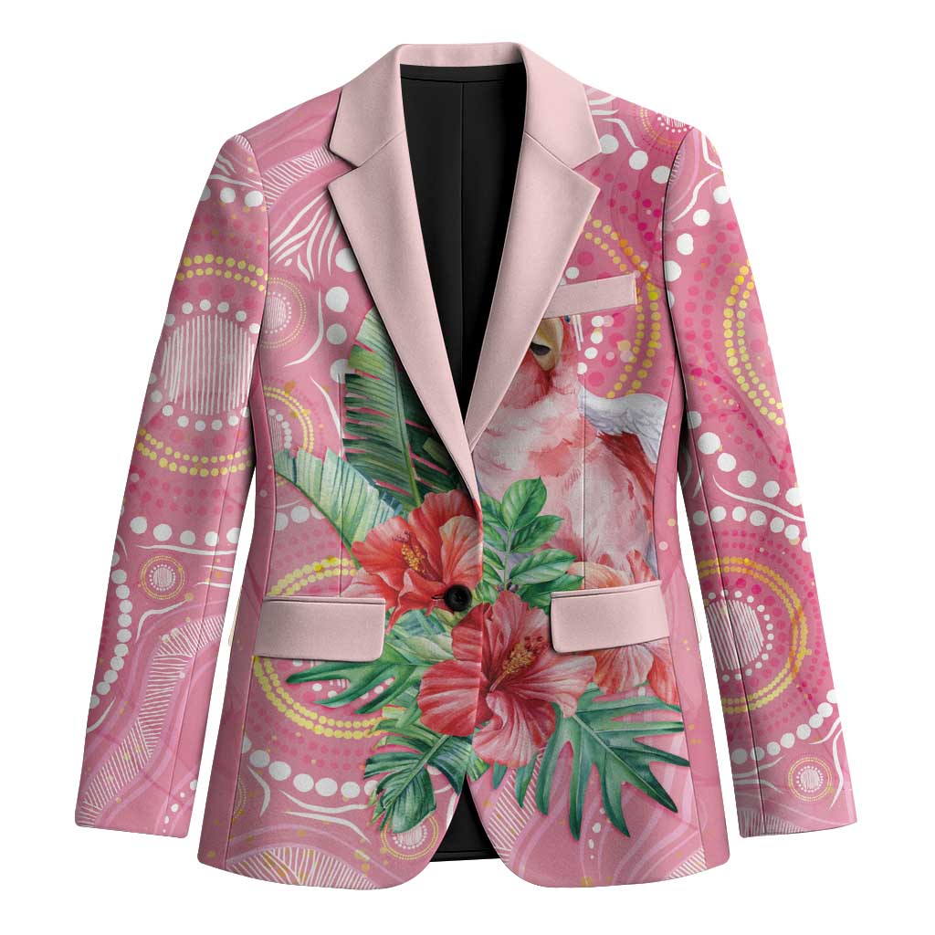 Breast Cancer Pink Cockatoo Blazer Indigenous Australia Watercolor Glaze - Aussie Hoodie