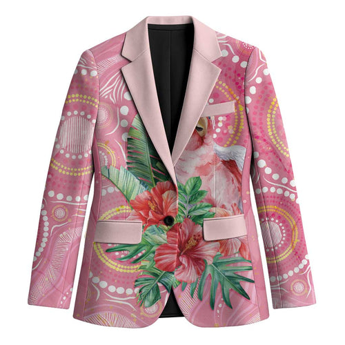 Breast Cancer Pink Cockatoo Blazer Indigenous Australia Watercolor Glaze - Aussie Hoodie