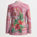 Breast Cancer Pink Cockatoo Blazer Indigenous Australia Watercolor Glaze - Aussie Hoodie
