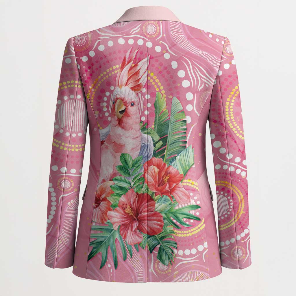 Breast Cancer Pink Cockatoo Blazer Indigenous Australia Watercolor Glaze - Aussie Hoodie