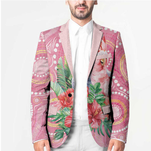 Breast Cancer Pink Cockatoo Blazer Indigenous Australia Watercolor Glaze - Aussie Hoodie