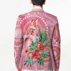 Breast Cancer Pink Cockatoo Blazer Indigenous Australia Watercolor Glaze - Aussie Hoodie