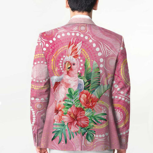 Breast Cancer Pink Cockatoo Blazer Indigenous Australia Watercolor Glaze - Aussie Hoodie
