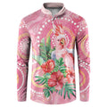 Breast Cancer Pink Cockatoo Button Sweatshirt Indigenous Australia Watercolor Glaze - Aussie Hoodie