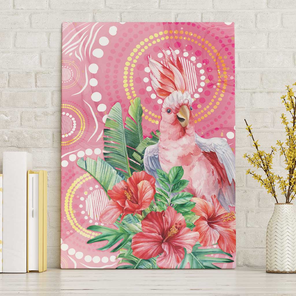 Breast Cancer Pink Cockatoo Canvas Wall Art Indigenous Australia Watercolor Glaze - Aussie Hoodie