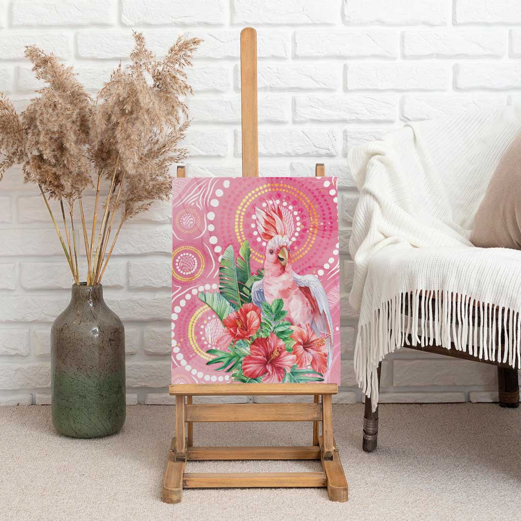 Breast Cancer Pink Cockatoo Canvas Wall Art Indigenous Australia Watercolor Glaze - Aussie Hoodie
