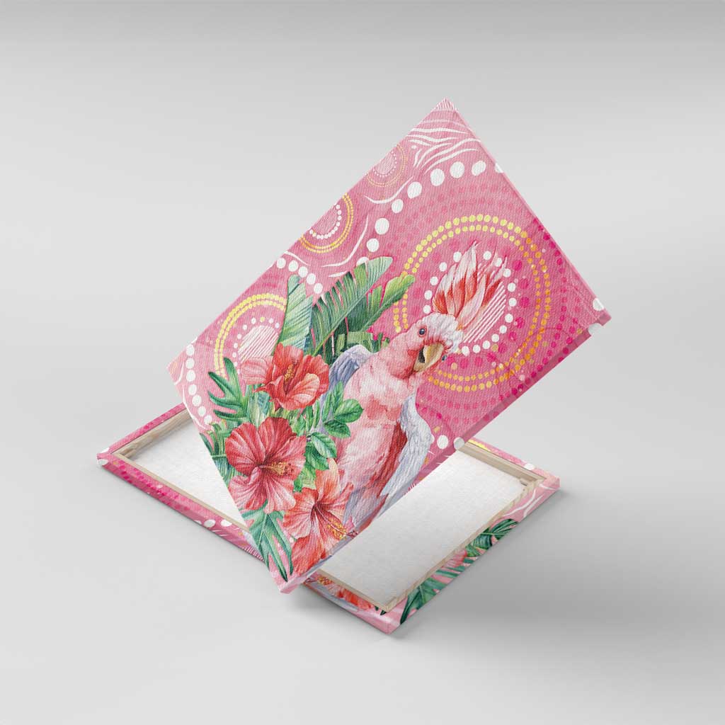 Breast Cancer Pink Cockatoo Canvas Wall Art Indigenous Australia Watercolor Glaze - Aussie Hoodie