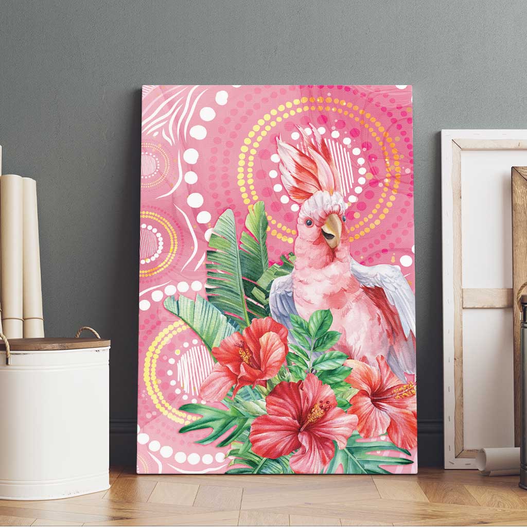 Breast Cancer Pink Cockatoo Canvas Wall Art Indigenous Australia Watercolor Glaze - Aussie Hoodie
