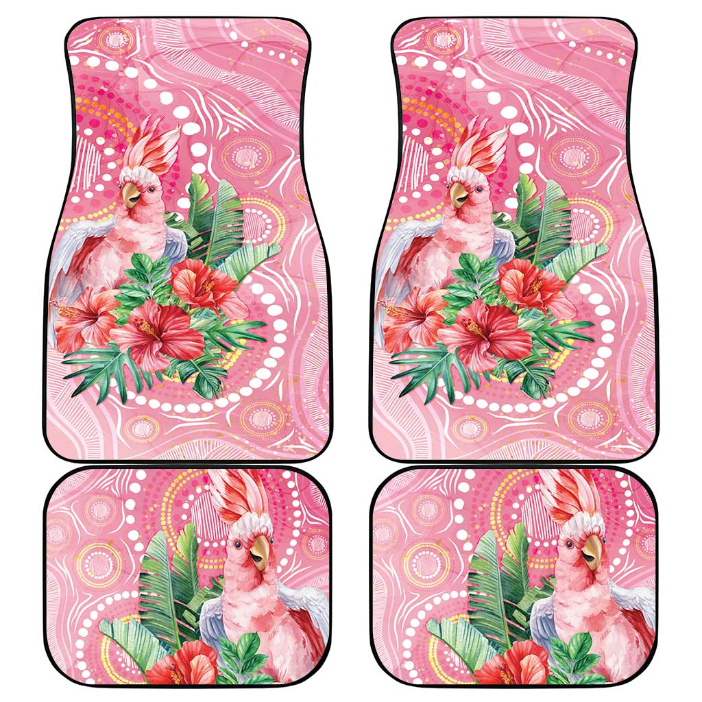 Breast Cancer Pink Cockatoo Car Mats Indigenous Australia Watercolor Glaze - Aussie Hoodie