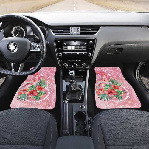 Breast Cancer Pink Cockatoo Car Mats Indigenous Australia Watercolor Glaze - Aussie Hoodie