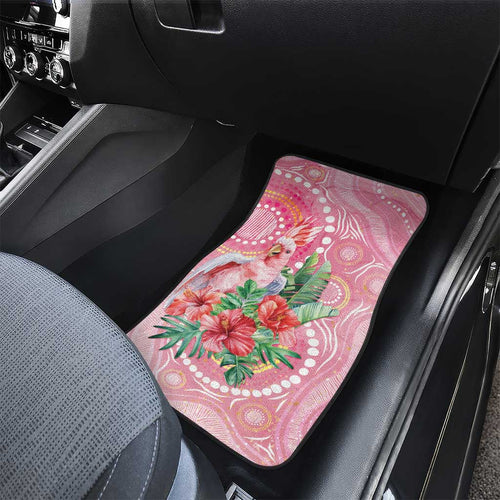 Breast Cancer Pink Cockatoo Car Mats Indigenous Australia Watercolor Glaze - Aussie Hoodie