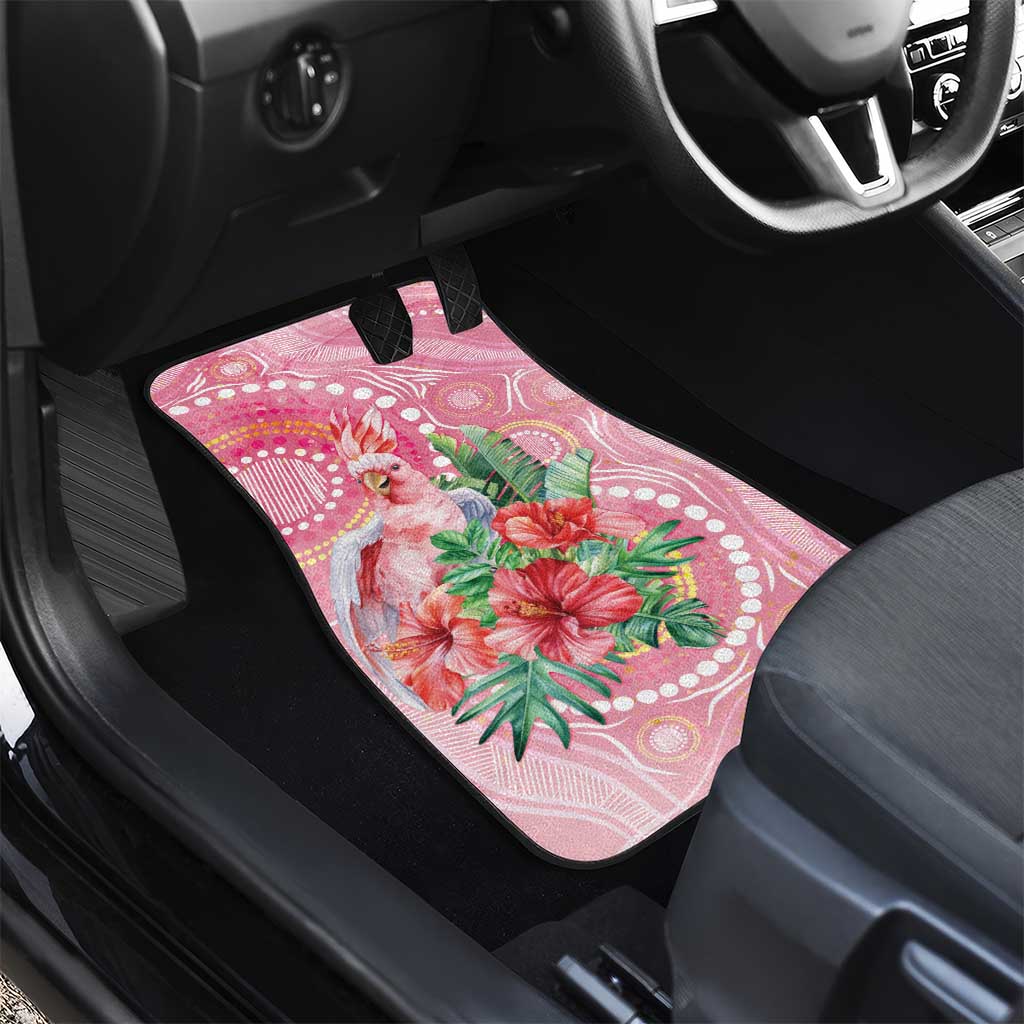 Breast Cancer Pink Cockatoo Car Mats Indigenous Australia Watercolor Glaze - Aussie Hoodie