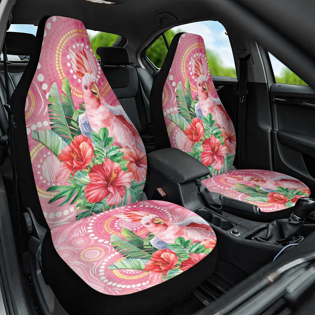 Breast Cancer Pink Cockatoo Car Seat Cover Indigenous Australia Watercolor Glaze - Aussie Hoodie